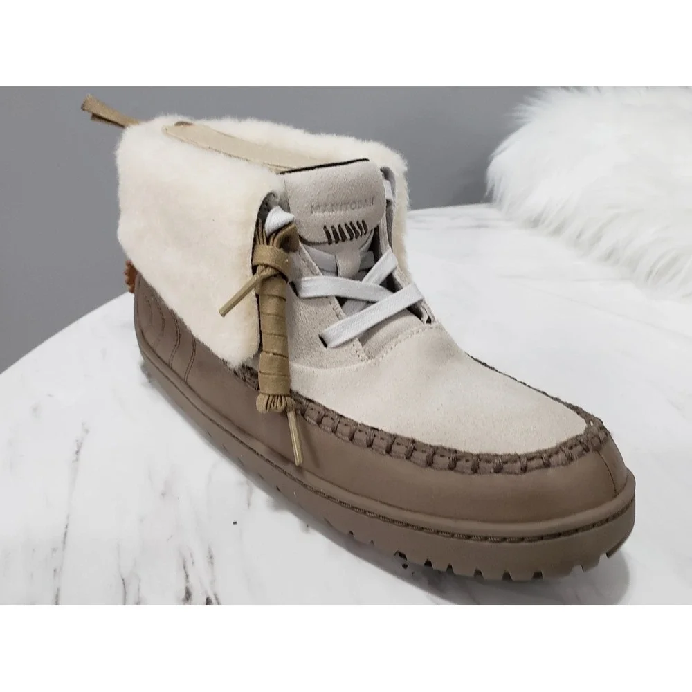 NEW SIZE 9 EURO 40 BEIGE PUMICE Manitobah MUK LUKS Suede Ankle Boots Skoden